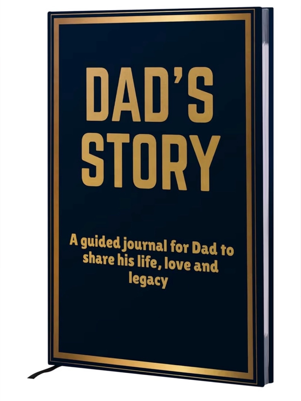 Dad's Story Guided Journal - Navy & Gold Hardcover